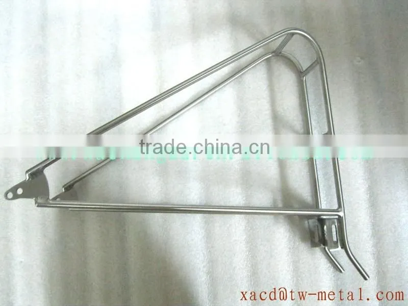 Ultra light weight titanium bicycle rear panier rack with handing brush finished capacity 25kg minimalist design rear rack