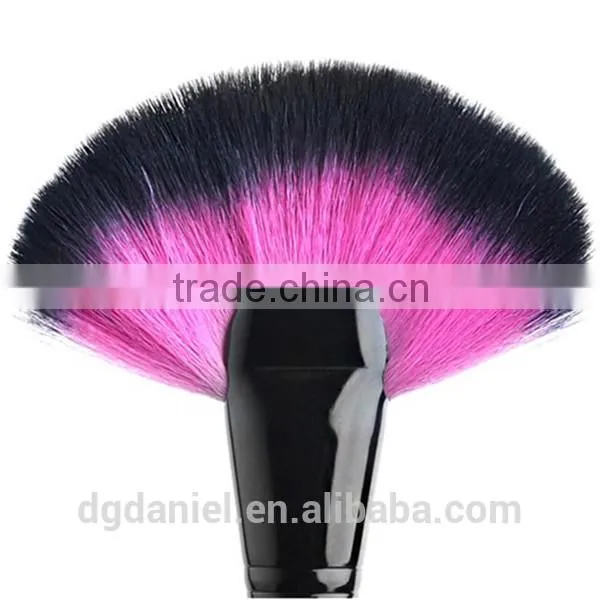 Wooden rose handle Cosmetic fan brush double sided natural hair makeup brush