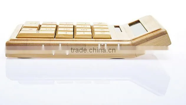 2015 christmas gift set with bamboo calculator and pen, popular office gift for bamboo calculator and pen for sales