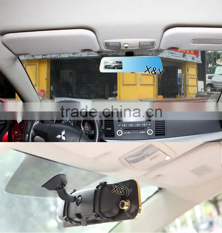 dvr h 264 anti-glare blue glass car rear mirror dvr ,dual lens optional XY-G500