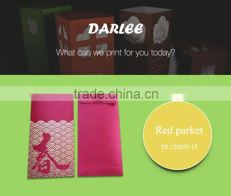 2016 Chinese high quality offset printing custom recyclable fabric new year red packet