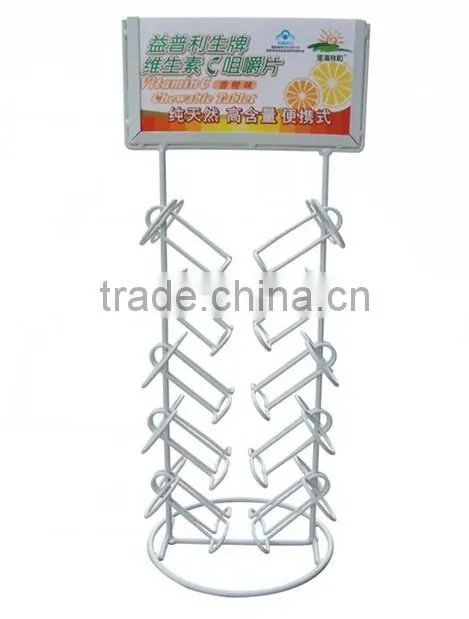 Folding Retail Metal Wire Candy Display Rack with Sign Holder