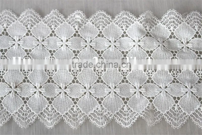 good looking 13cm white polyester embroidery french lace