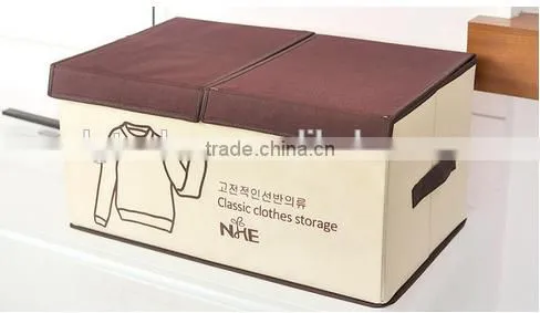 Eco-Friendly good quality custom printed foldable non woven storage Box and Bin with two lids