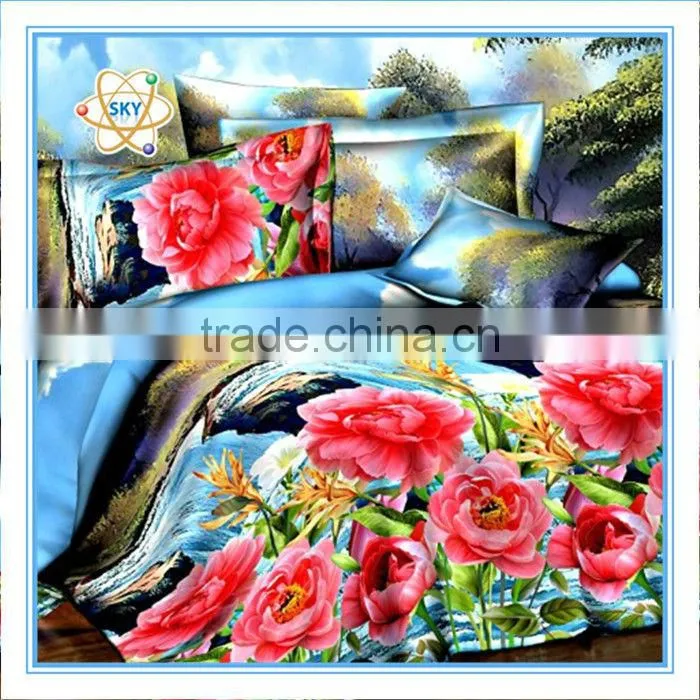 3D disperse printing bedding sheet sets flower design