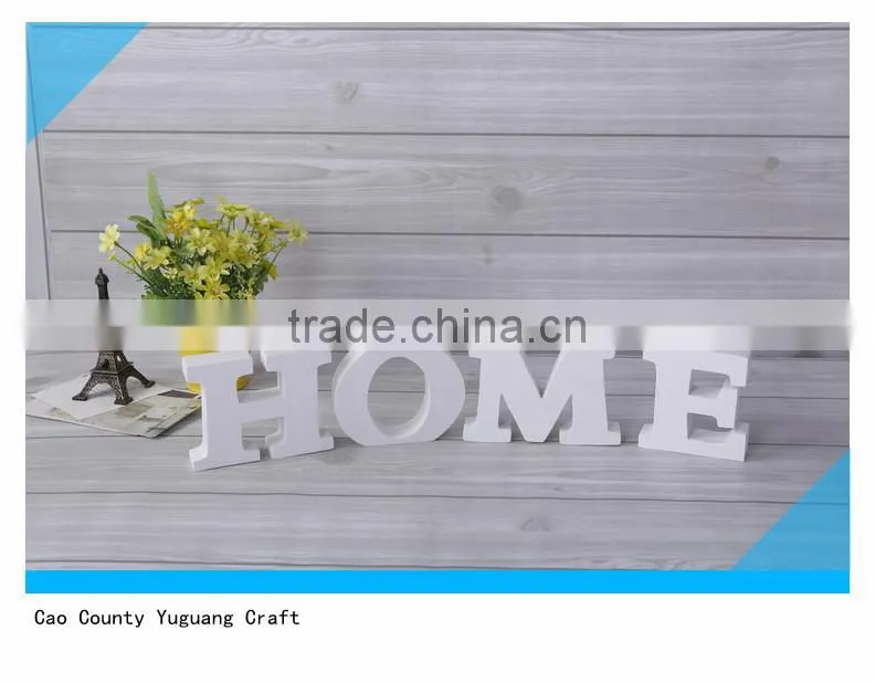 white MDF letter HOME decorative wood letter