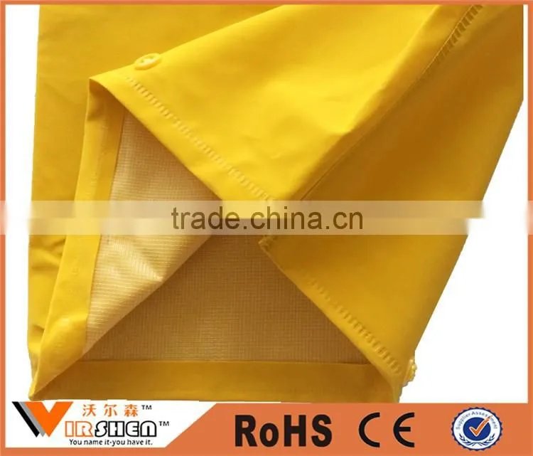 profession OEM beautiful yellow polyester raincoats long sleeve waterproof rain coats for promotion