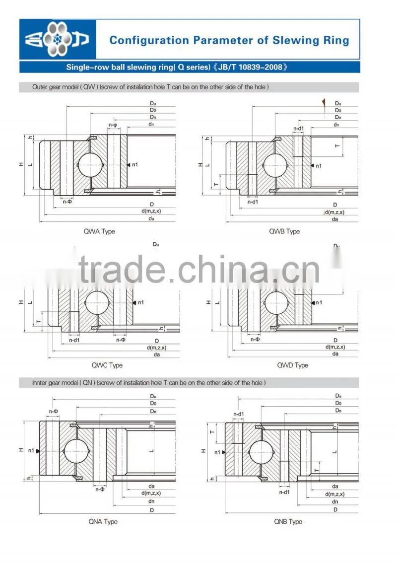 Shipyard Cranes 13 Series Crossed Roller Bearings Three Row Roller Slewing Bearing