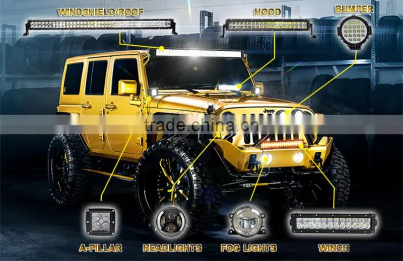 40W 8inch spot flood agriculture farm equipment vehicles heavy duty mining truck trailer tractor led light bar