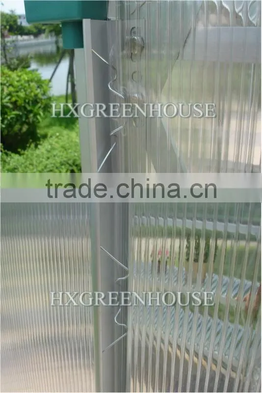 Mini conservatory greenhouse with aluminium frame and polycarbonte sheet HX75214G