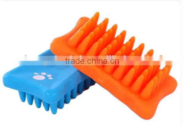 pet products silicone rubber pet brush dog cat sheep pig bath groom brush