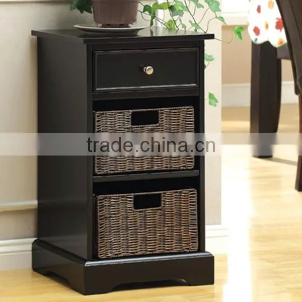 HOT Modern Beautiful Exquisite Low Price wooden storage cabinet and wicker drawers