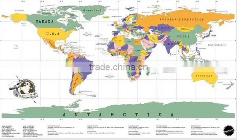 CT-483 2016 Creative Fashion New Design Hard Paper World Map for Travel Decorative World Map