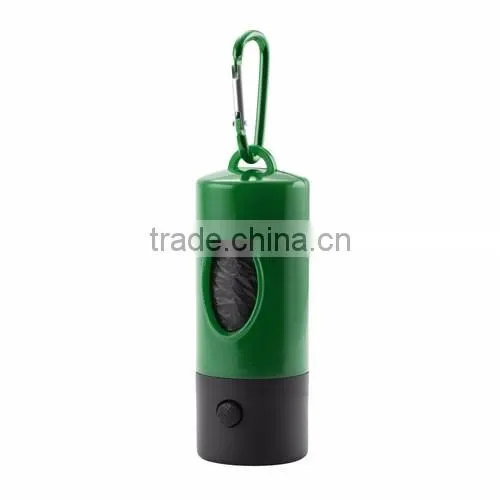 waste bag dispenser and torch with carabiner