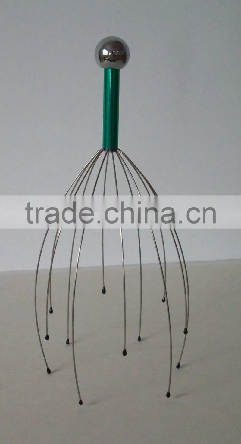 Spider shape hand held vibrating wire head scalp massager