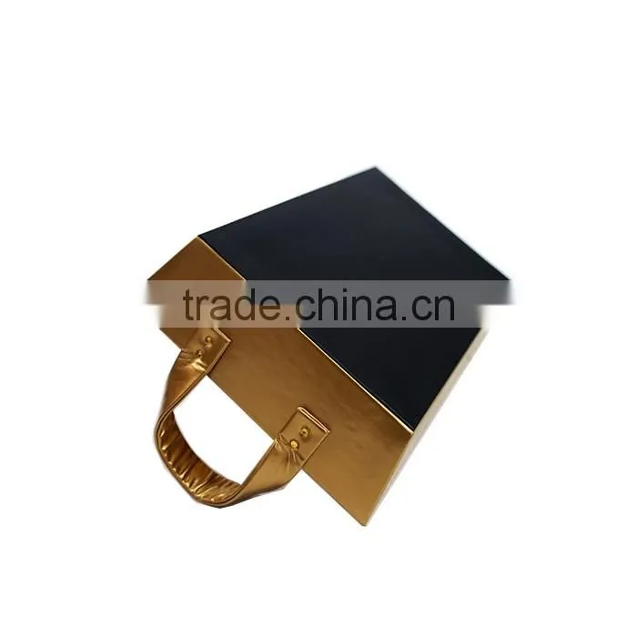 Rectangle Luxury Golden Faux Leather Cardboard Storage Tray