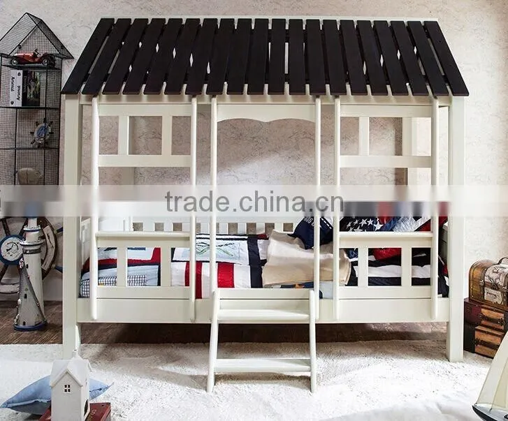 Antique European Style Kids Kingdom Little Cottage Shaped Pure White Children Bed BF11-02274d