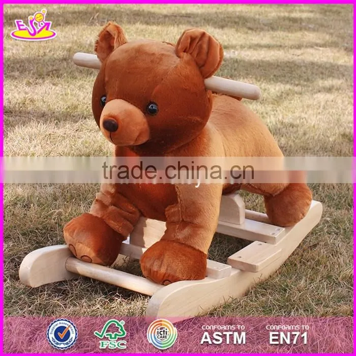 2017 New design cool motorcycle shape wooden baby rocker toy W16D110