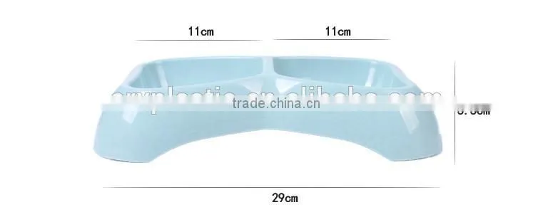 cute Double dog feeding dish / plastic double dog water dish /custom plastic double dog food bowl