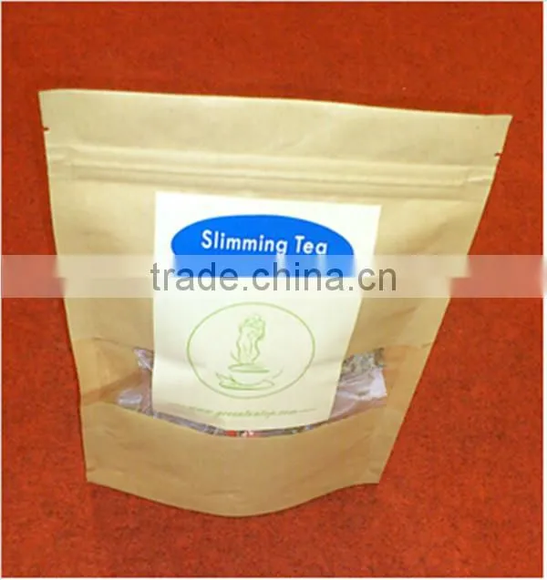 detox tea slimming tea with resealable kraft paper bag/ pyramid shape tea bag