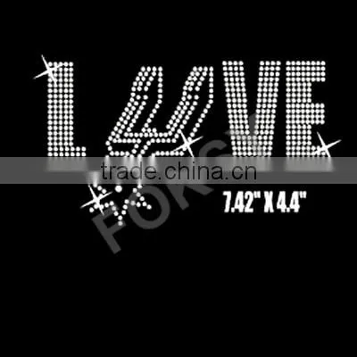 Spurs Nation hot fix rhinestone transfer for T shirt