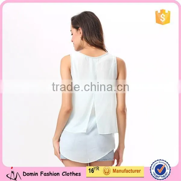 2015 New Stylish Manufacture Women Tops Chiffon Casual Tee Shirt