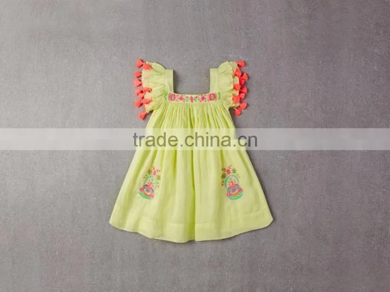 New design jasper corduroy cotton frock kids clothes western style girls party dress