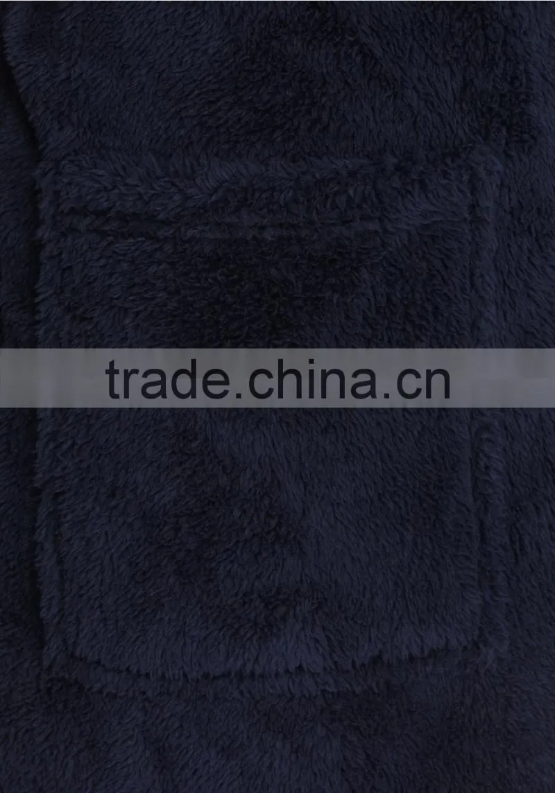 Long sleeves plain warm men fleece pyjamas