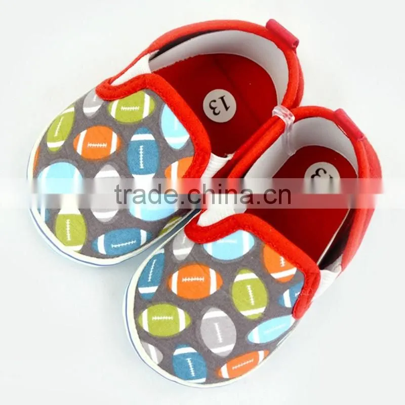 Cute Rugby Pattern Newborn Crib Shoes Baby Shoes Matching Pacifier Clip