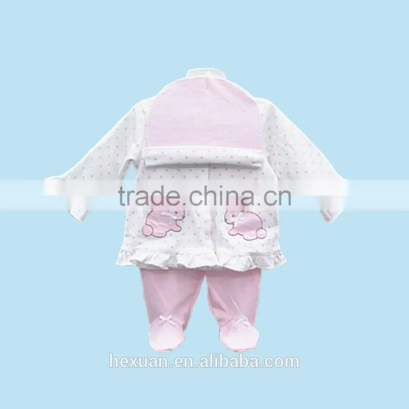 100% cotton Wholesale High Quality Spring Autumn 3PCS/Set Newborn Infant Baby Boy Girl Suits