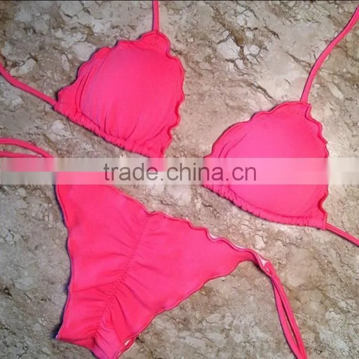 Wholesale red scalloped sexy bikini