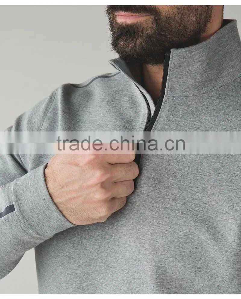 wholesale custom long sleeve sweatshirt blank quarter zip sweatshirt for men