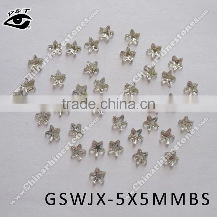 HOT FIX CHINESE RHINESTONE 5X5MM STAR SHAPE CRYSTAL CLEAR