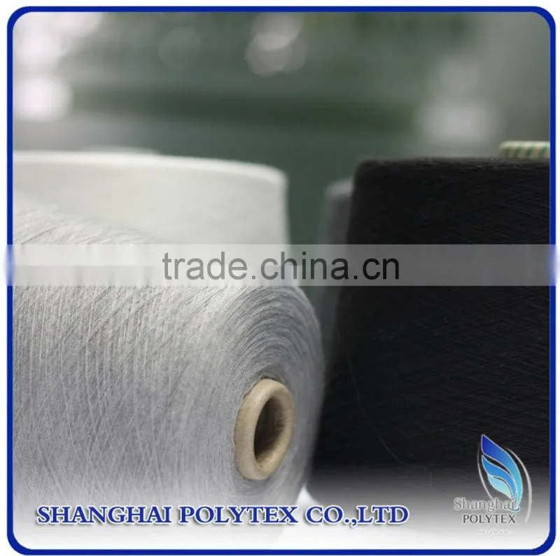100% dope dyed polyester spun yarn 18S-32S -recycled polyester spun yarn for knitting