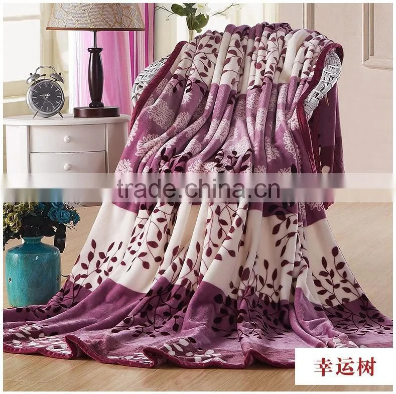 Factory Wholesale Lucky Tree Coral Fleece Blanket/Sheet