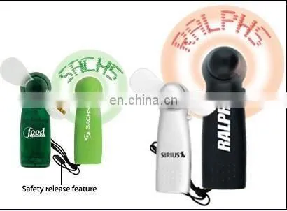 flashing rainbow mesage fan mini led promotional product