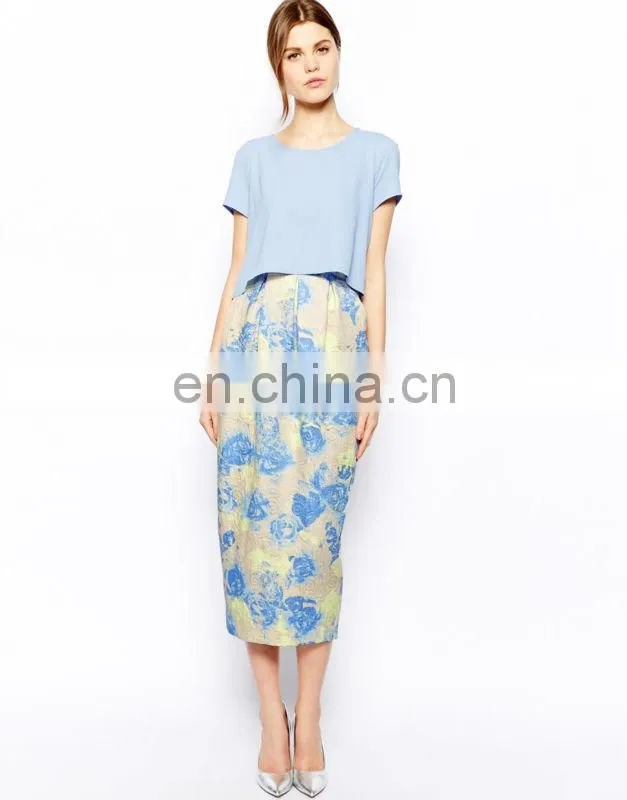 young elegant ladies top fashion OEM floral printed chiffon Direct manufacturer Sexy design Hot sale skirt