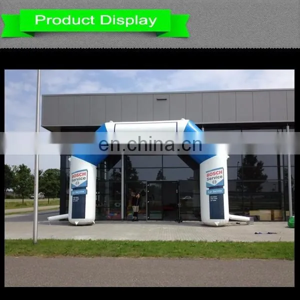 white and blue inflatable arch Entrance for commercial event
