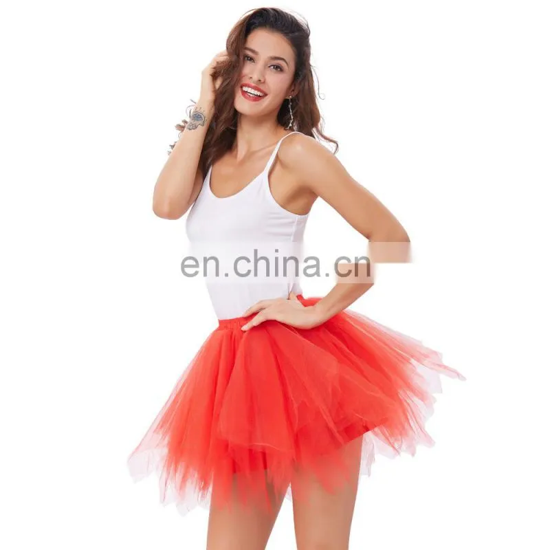 Kate Kasin Soft Tulle Netting Red Crinoline Petticoat Underskirt for Retro Vintage Dress KK000447-3