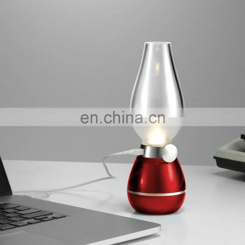 Hot sale USB Rechargeable LED Kerosene Oil Lamp led night light led lamp 5v