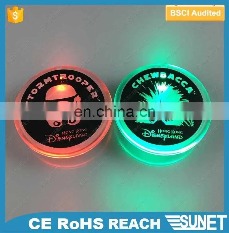 Wedding decoration football quality flashing led tin badge