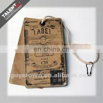 custom printed brown kraft paper hangtag for garment