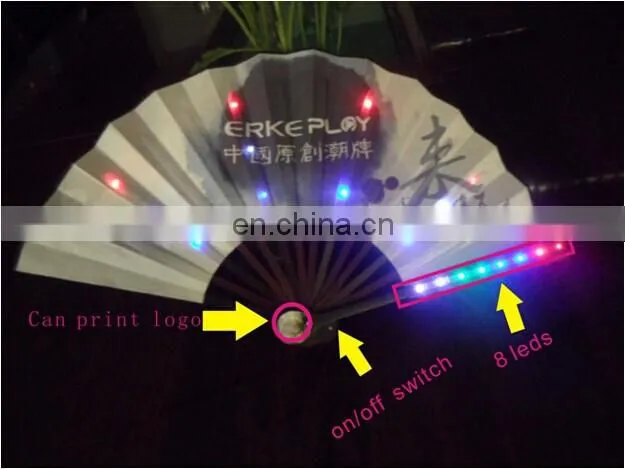 new products 2016 innovative products hand held folding fans with LED lights