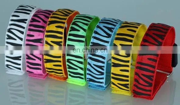Customed LED Sport Night Running Safety Reflective Zebra-Stripe Arm Belt