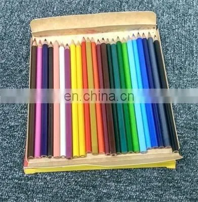 High Quality Stationery 7 " Triangular Color Plastic Pencil 24pcs Set With Sharpener