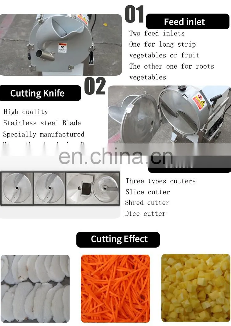 Root vegetable cutter potato sweet potato slicer carrot shredder lemon dicer machine