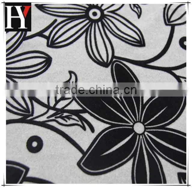100%polyester Flower Pattern Flocked Shiny Velvet Fabric