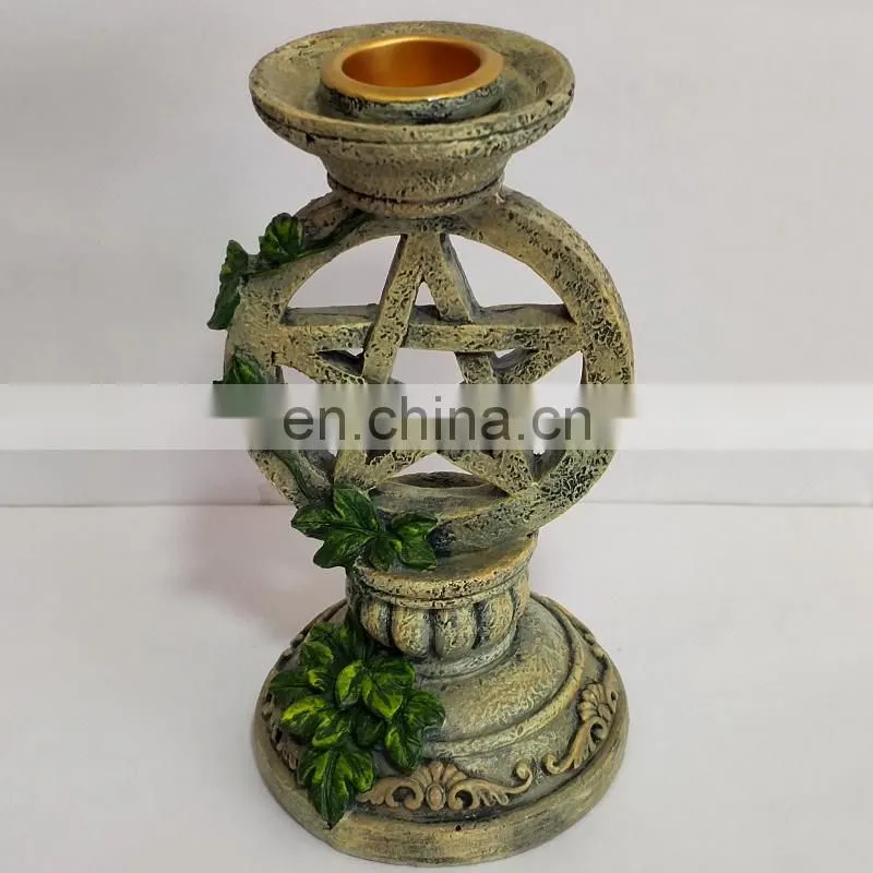 Wiccan Pentacle Candlesticks Candleholders Tarot Magic Statues Resin Mold Gifts Crafts Indoor Home Decoration