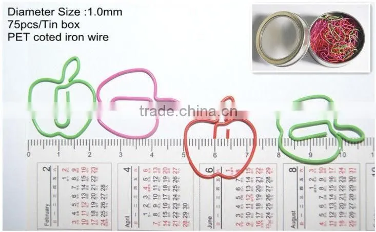 High quality Apple paper clips in tin box