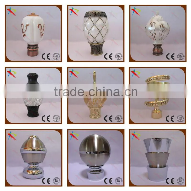 Shiny diamond decorated curtain rod set